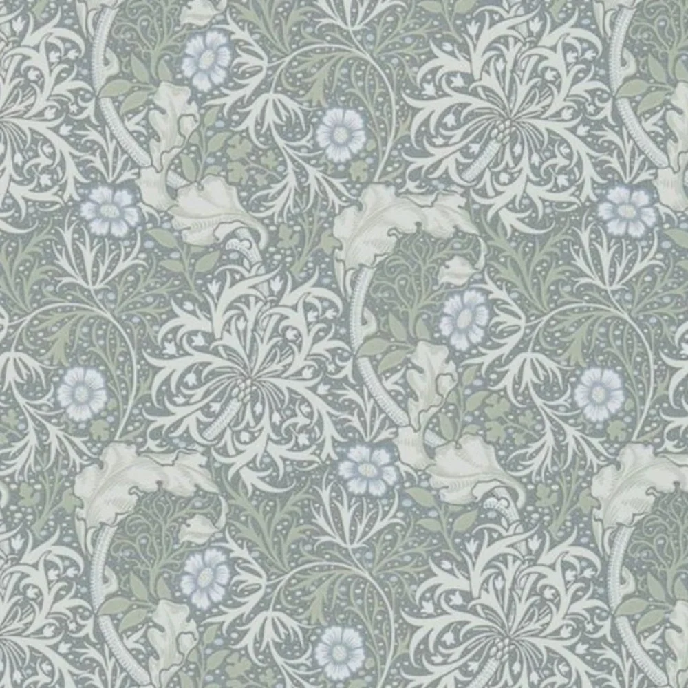 MORRIS & CO SEAWEED WALLPAPER in Silver Ecru